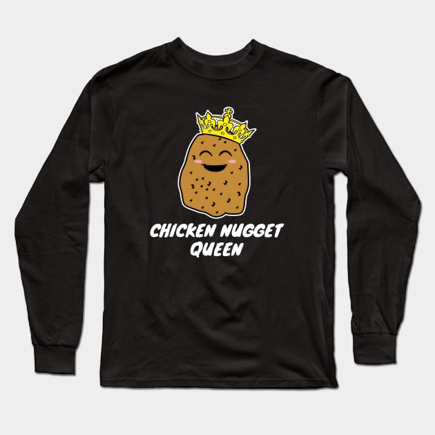 Chicken Nugget Queen Long Sleeve T-Shirt by LunaMay